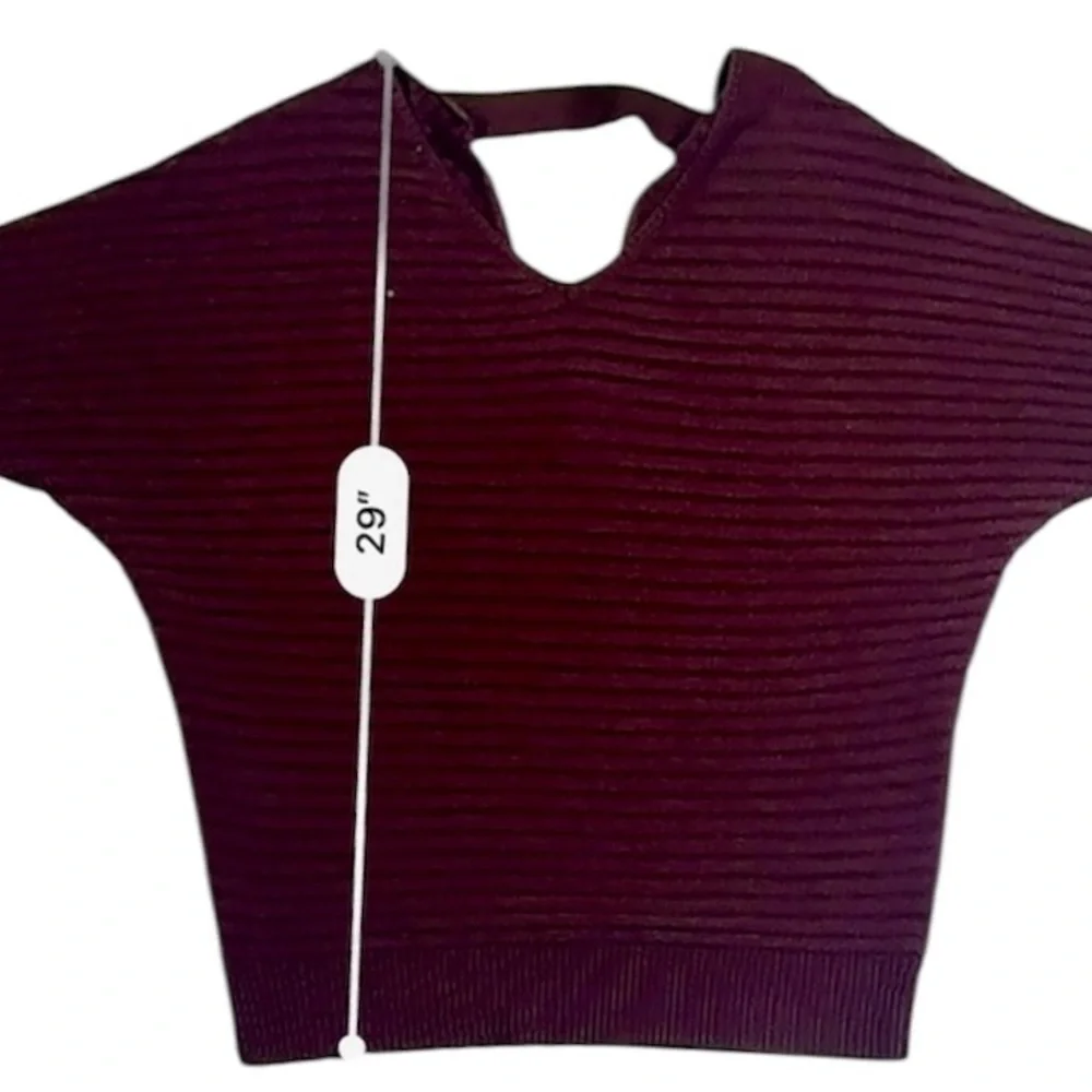 Soho New York & Company Burgundy Open Back Sweater Tunic Knit Pullover – Size M - Picture 10 of 14